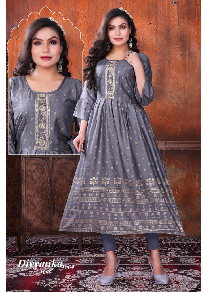 Divyanka Vol 4  By Beauty Queeen Anarkali Kurti Catalog